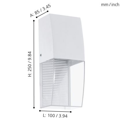 Eglo 95991 - LED Vonkajšie nástenné svietidlo SERVOI LED/3,7W