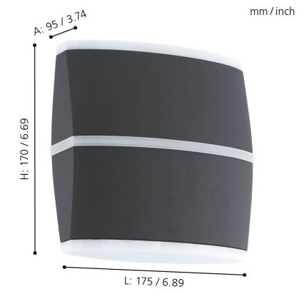 Eglo - LED Vonkajšie nástenné svietidlo 2xLED/6W