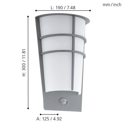 Eglo - LED Vonkajšie nástenné svietidlo s čidlom 1 2xLED/2,5W