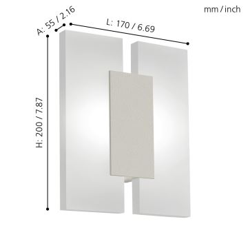 Eglo - LED nástenné svietidlo 2xLED/4,5W/230V