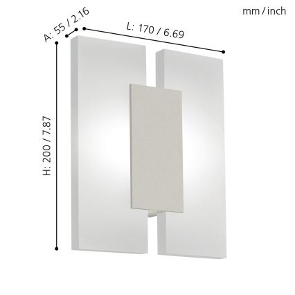 Eglo - LED nástenné svietidlo 2xLED/4,5W/230V