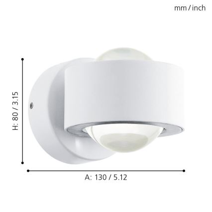 Eglo - LED nástenné svietidlo 2xLED/2,5W/230V