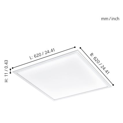 Eglo - LED stropný panel LED/40W/230V