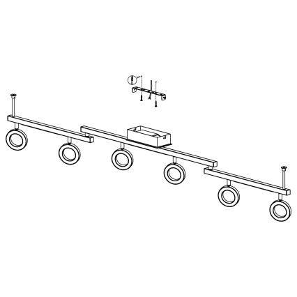 Eglo - Bodové svietidlo 6xLED/3,2W + 3xLED/3,3/230V