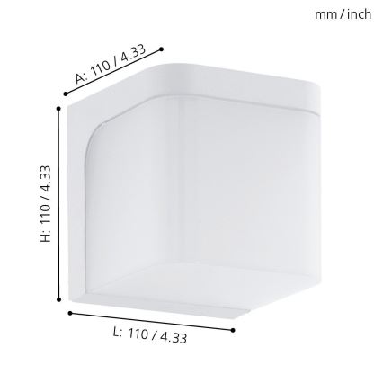 Eglo - LED Vonkajšie nástenné svietidlo LED/4,9W/230V IP44