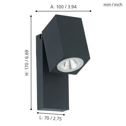 Eglo - LED Vonkajšie nástenné svietidlo LED/5W/230V