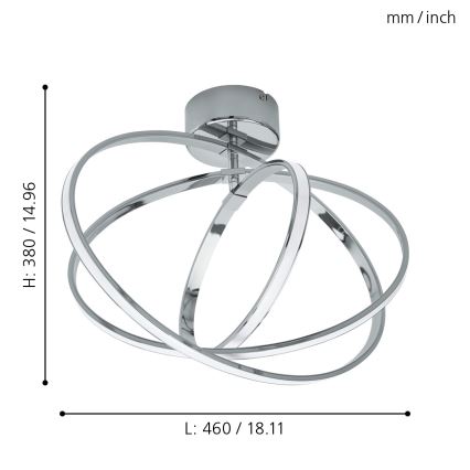 Eglo - LED Stropné svietidlo 3xLED/12W,14W,9W/230V