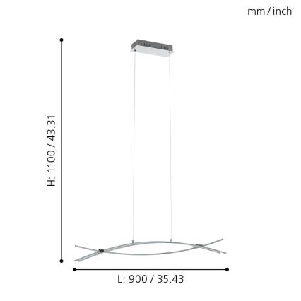 Eglo - LED Luster na lanku 3xLED/9W/230V