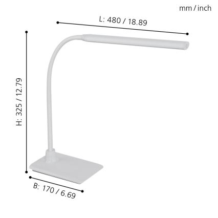 Eglo - LED Stolná lampa LED/3,5W/230V biela