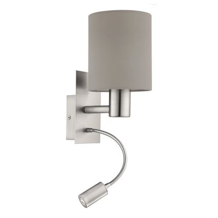 Eglo - LED Flexibilné svietidlo 1xE27/40W+LED/3,8W taupe
