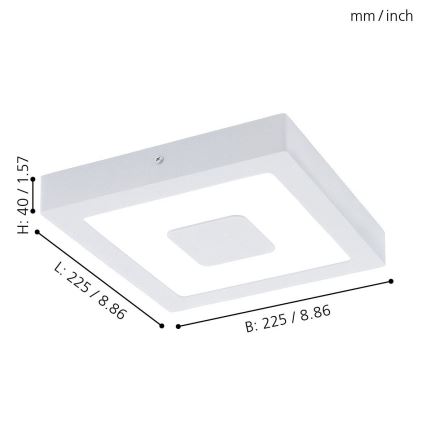 Eglo - LED Vonkajšie stropné svietidlo LED/16,5W/230V IP44