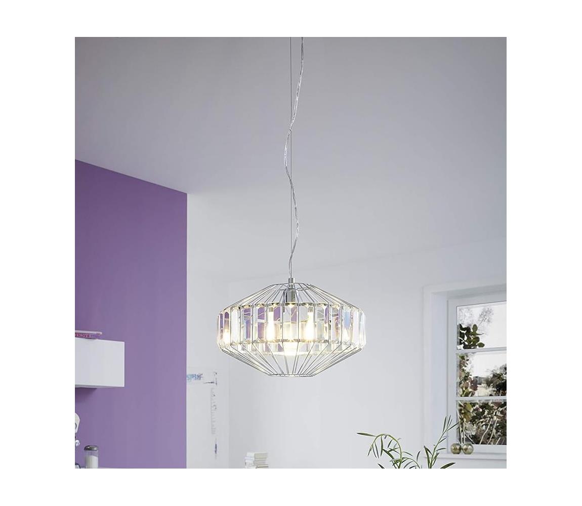 Eglo 96987 - Krištáľové závesné svietidlo PEDROLA 1xE27/60W/230V
