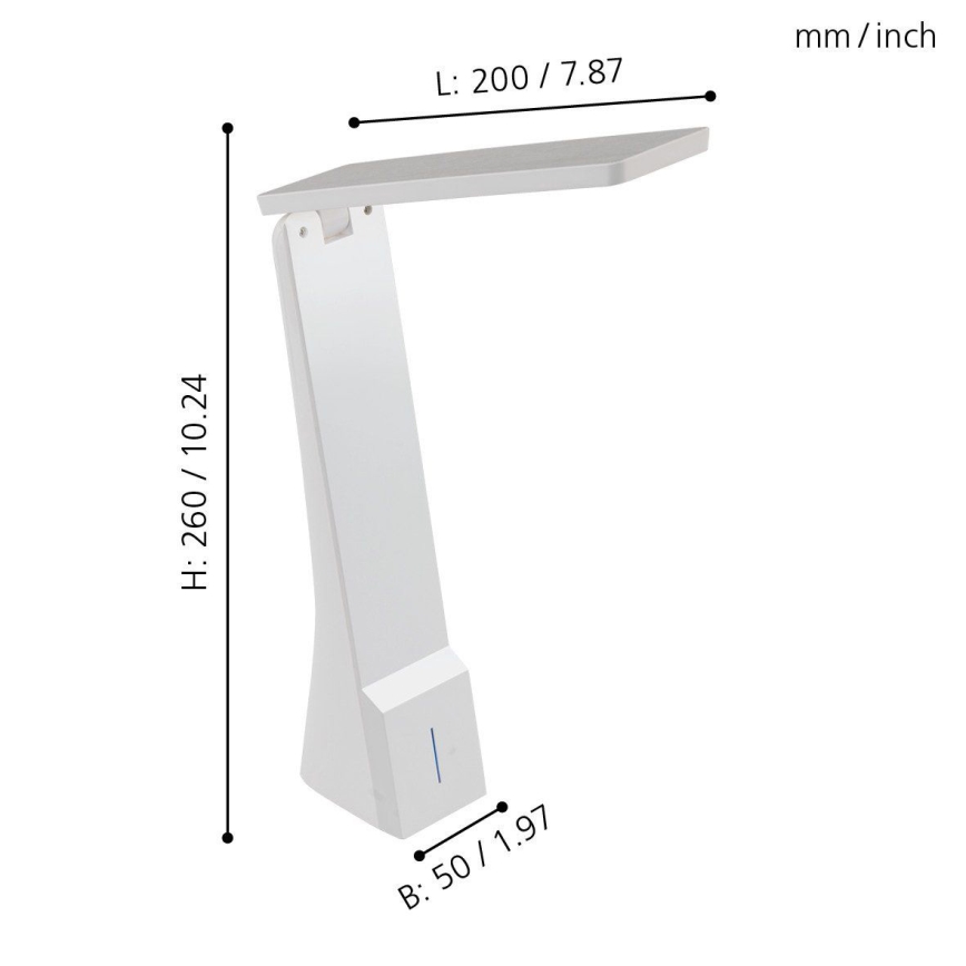 Eglo - LED Stmievateľná stolná lampa 1xLED/1,8W/230V biela