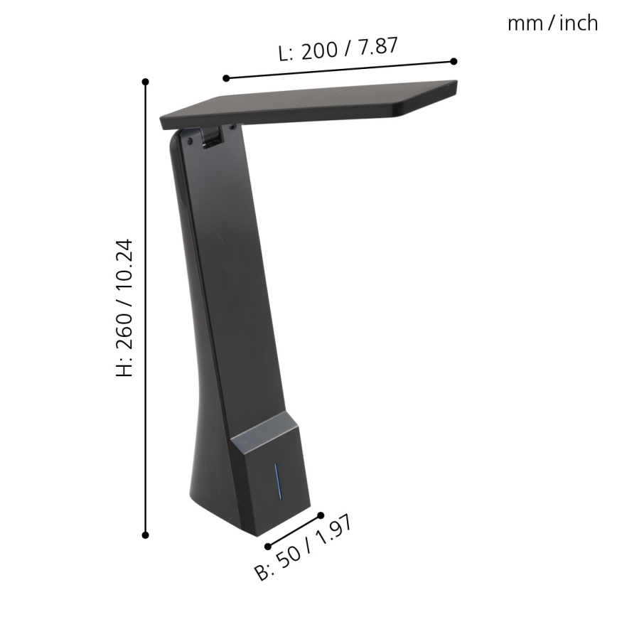 Eglo - LED Stmievateľná stolná lampa 1xLED/1,8W/230V čierna