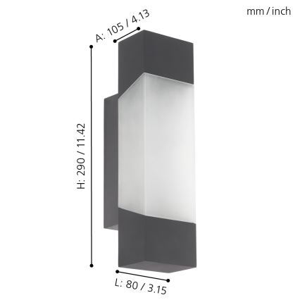 Eglo - LED Vonkajšie nástenné svietidlo LED/4,8W/230V