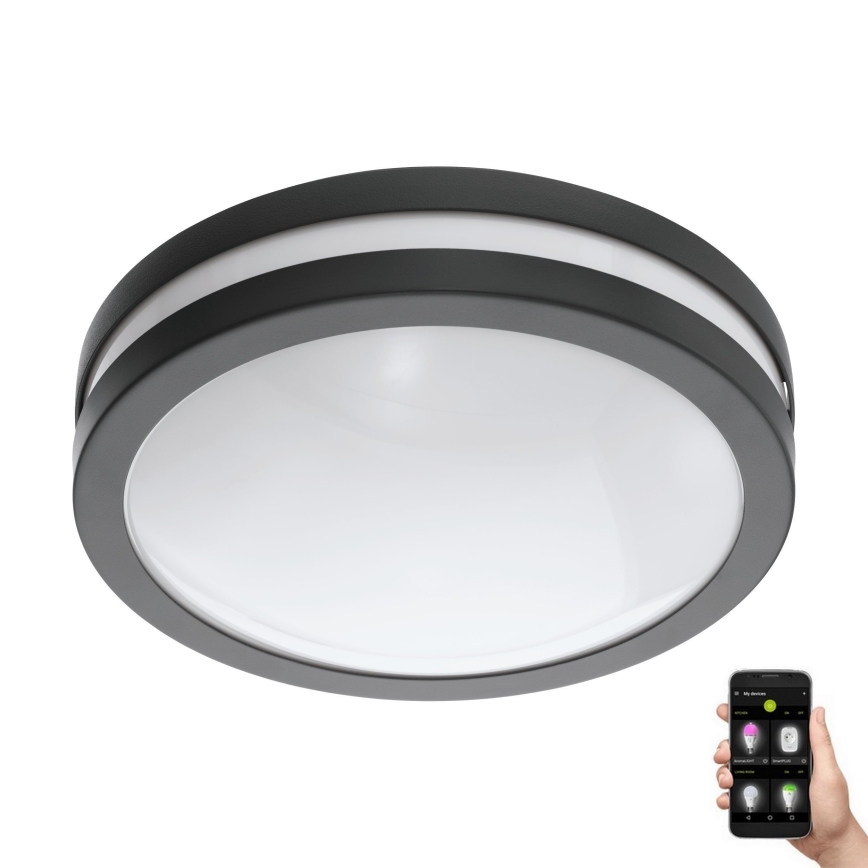 Eglo - LED Stmievateľné kúpeľňové stropné svietidlo LOCANA-C LED/14W/230V Bluetooth IP44 antracit