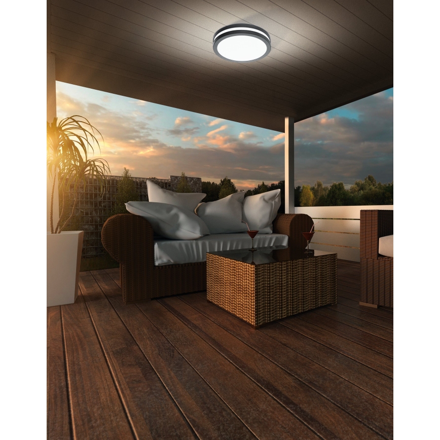 Eglo - LED Stmievateľné kúpeľňové stropné svietidlo LOCANA-C LED/14W/230V Bluetooth IP44 antracit
