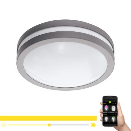 Eglo - LED Stmievateľné kúpeľňové stropné svietidlo LOCANA-C LED/14W/230V Bluetooth IP44 antracit