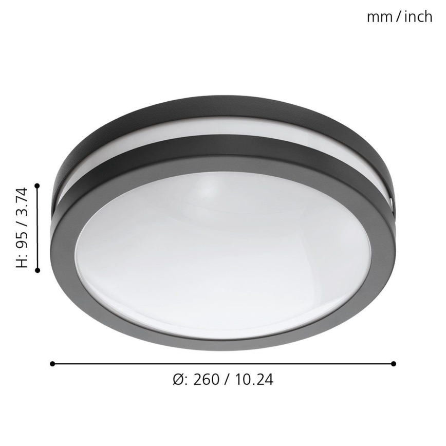 Eglo - LED Stmievateľné kúpeľňové stropné svietidlo LOCANA-C LED/14W/230V Bluetooth IP44 antracit