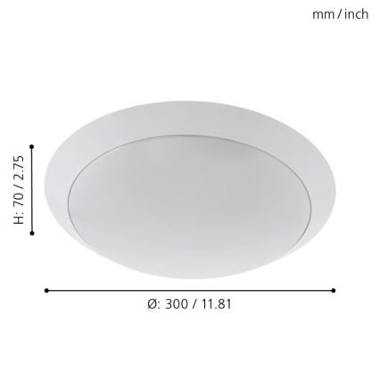 Eglo - LED Kúpeľňové stropné svietidlo LED/11W/230V biela