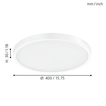 Eglo - LED stropné svietidlo 1xLED/25W/230V okrúhle biele 2500 lm priemer 40 cm