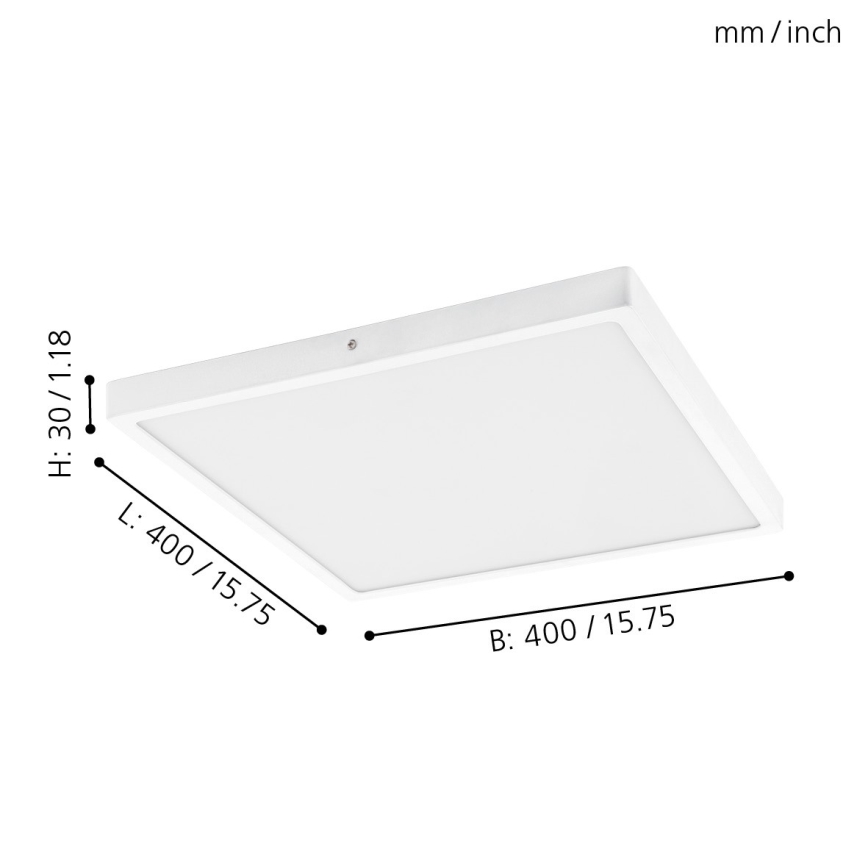 Eglo - LED Stropné svietidlo 1xLED/25W/230V biela hranatý 4000K