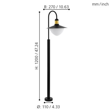 Eglo - Vonkajšia lampa 1xE27/60W/230V