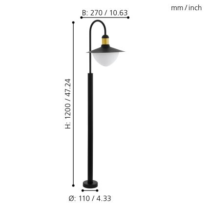 Eglo - Vonkajšia lampa 1xE27/60W/230V