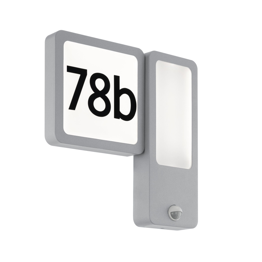 Svietidlo s číslom 78b je pripevnené na stene. Svietidlo má zabudovaný snímač pohybu. Na svietidle je osvetlená tabuľka s číslom domu.