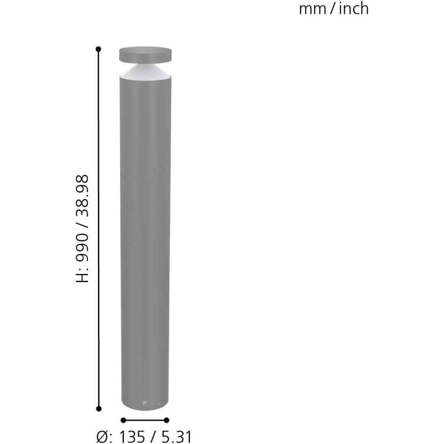 Eglo 97302 - LED vonkajšie svietidlo MELZO LED/11W/230V sivé 990 mm IP65