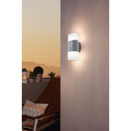 Eglo 97313 - LED Vonkajšie nástenné svietidlo so senzorom FAVRIA 1 2xLED/5,5W/230V