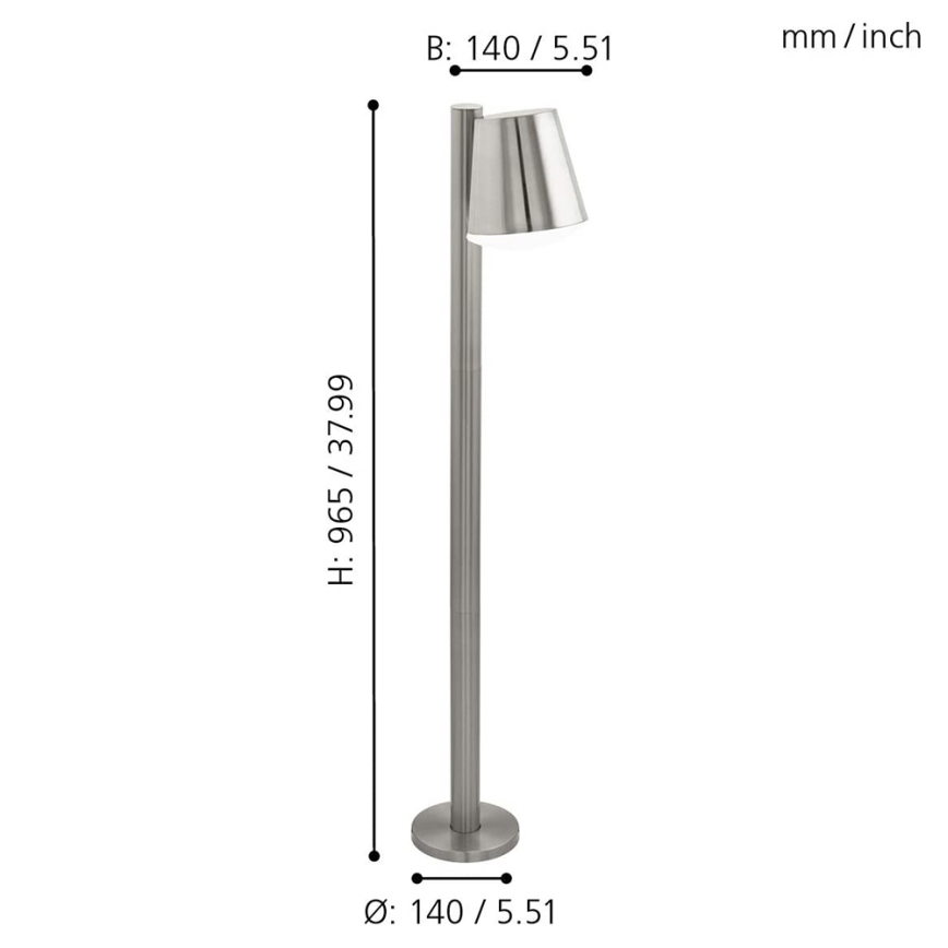 Eglo - LED RGB Stmievateľná vonkajšia lampa CALDIERO-C 1xE27/9W/230V matný chróm IP44