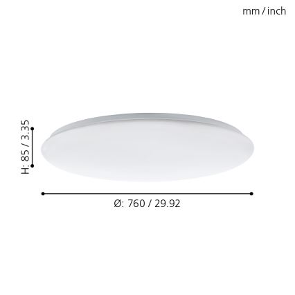 Eglo - LED Stmievateľné stropné svietidlo LED/60W/230V + diaľkové ovládanie