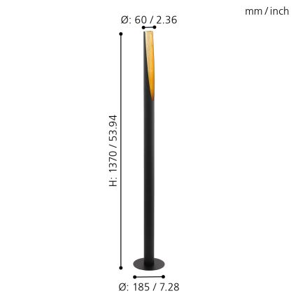 Eglo - LED Stojacia lampa 1xGU10/4,5W/230V čierna