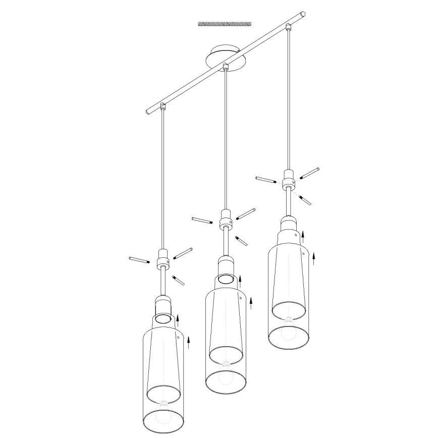 Eglo - Luster na lanku 3xE27/60W/230V