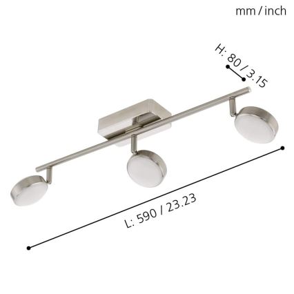 Eglo - LED RGB Bodové svietidlo CORROPOLI-C 3xLED/5W/230V