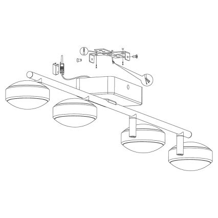 Eglo - LED RGB Stmievateľné bodové svietidlo CORROPOLI-C 4xLED/5W/230V