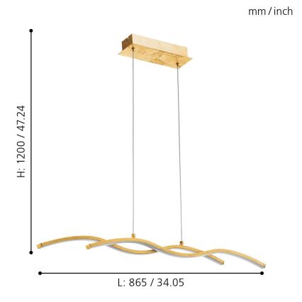 Eglo - LED Luster na lanku 2xLED/8,5W/230V