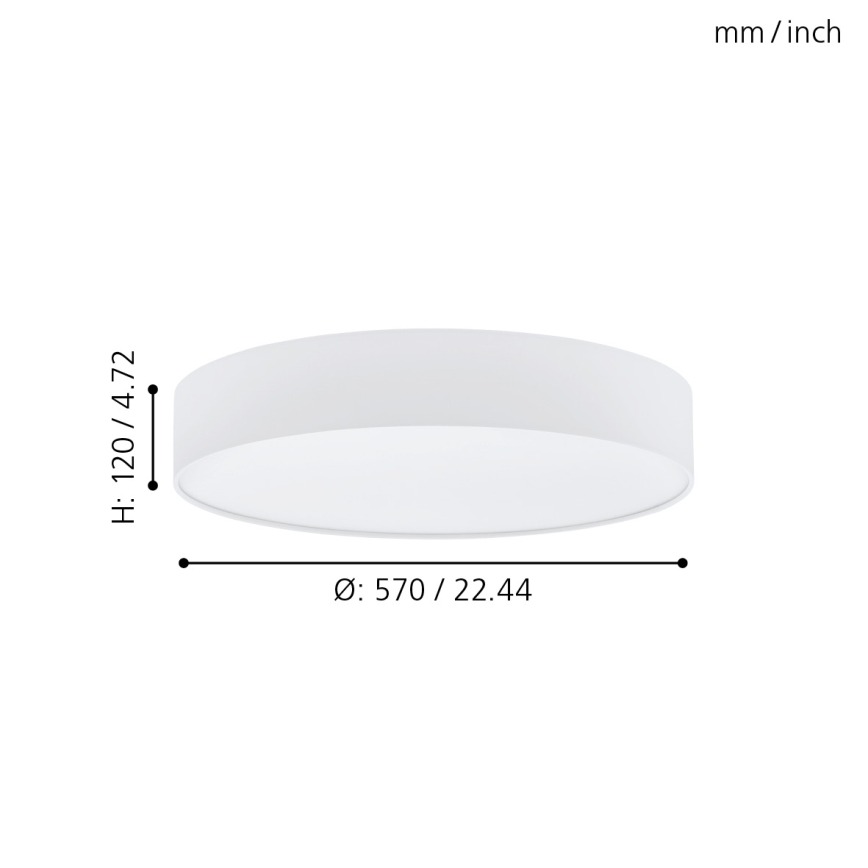 Eglo - LED Stmievateľné stropné svietidlo LED/40W/230V + diaľkové ovládanie