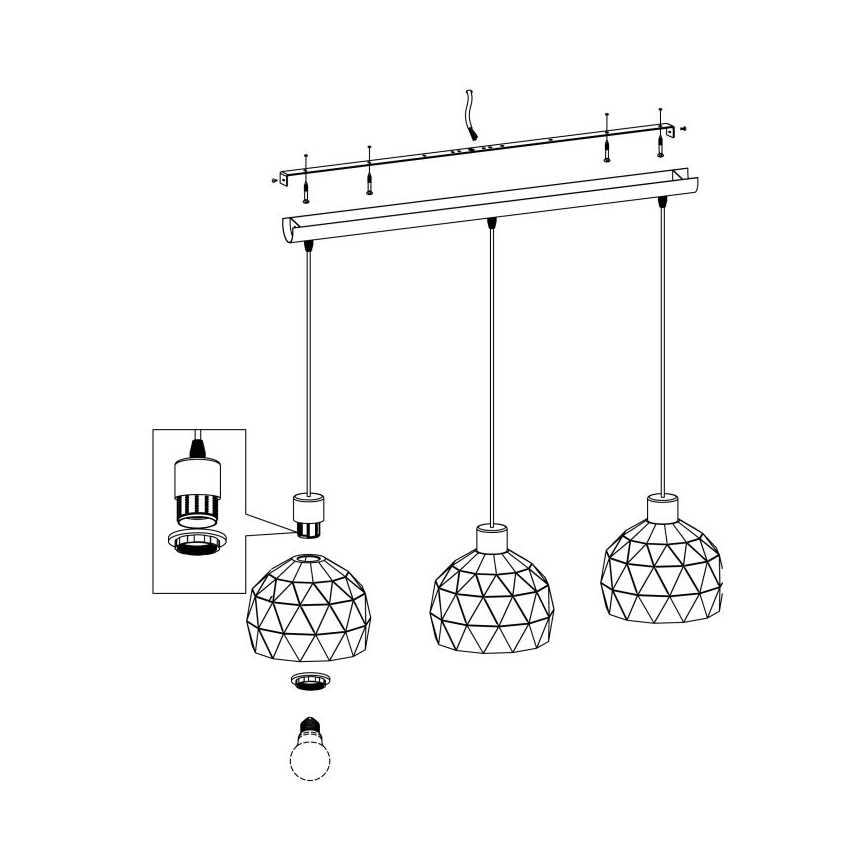 Eglo - Luster na lanku 3xE14/40W/230V