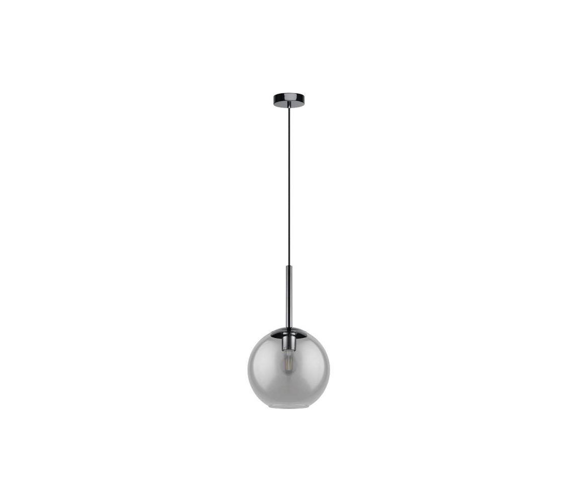 Eglo 97847 - Závesný luster na lankách TINDARI 1xE27/28W/230V čierna/dymová 97847