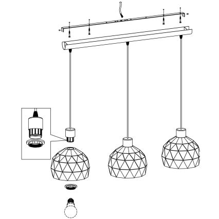 Eglo - Luster na lanku 3xE14/40W/230V