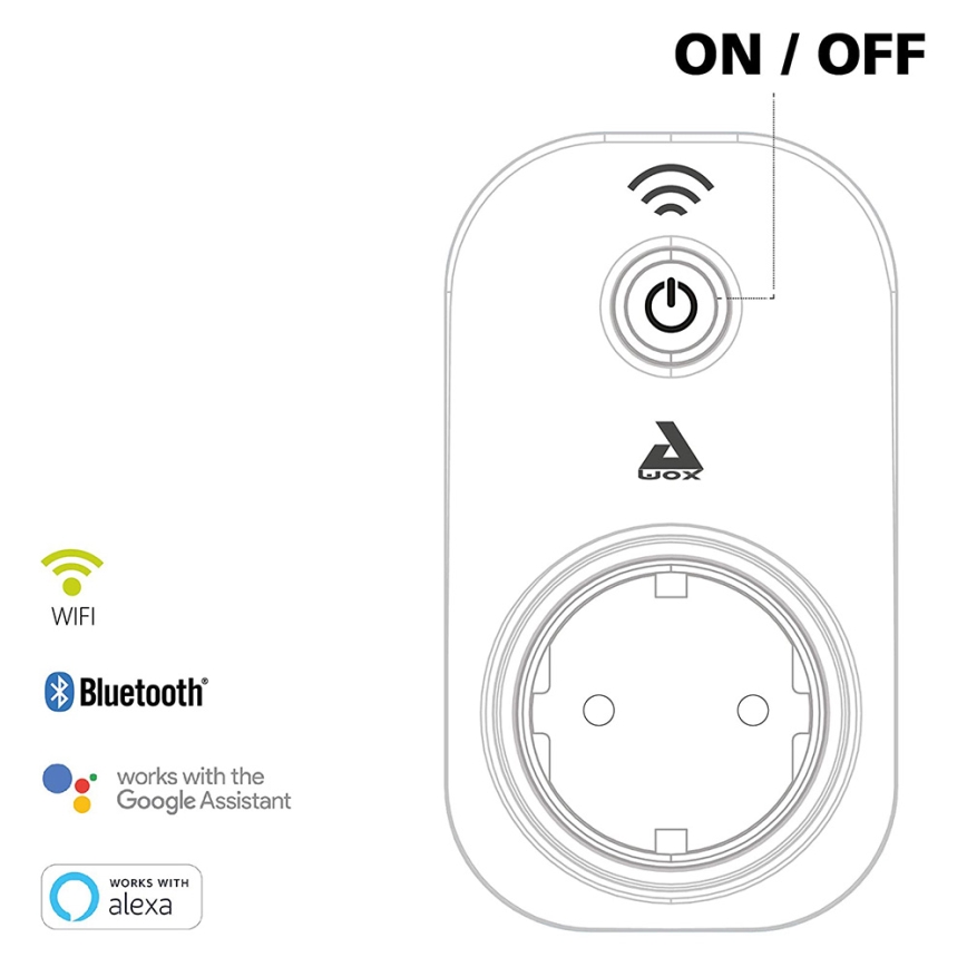 Eglo - Inteligentná zásuvka Connect plug PLUS 2300W SCHUKO Bluetooth