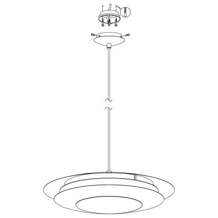 Eglo 98043 - LED RGBW Stmievateľný luster na lanku MONEVA LED/18W/230V