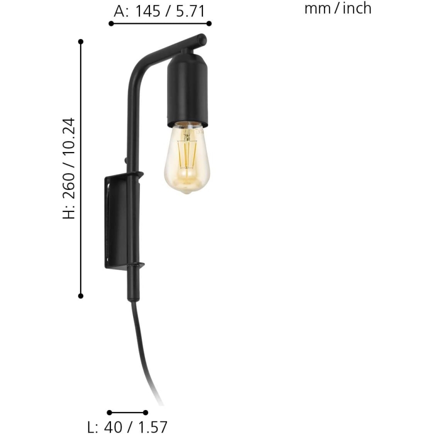 Eglo 98064 - Nástenné svietidlo ADRI 1xE27/60W/230V