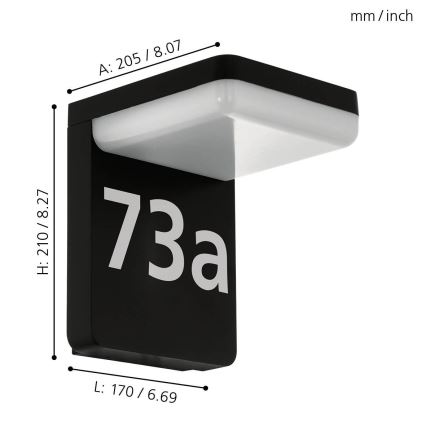 Eglo - LED Domové číslo LED/11W/230V IP44