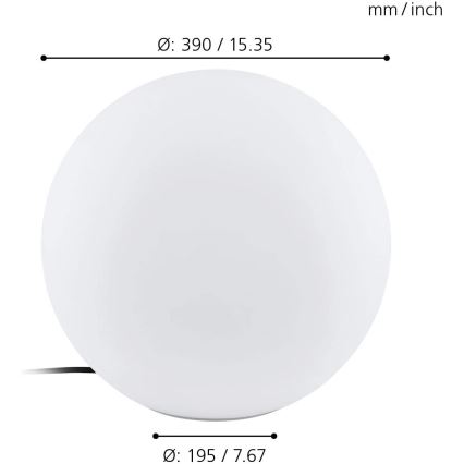 Eglo 98106 - LED RGBW Vonkajšia lampa MONTEROLO-C 1xLED/9W/230V IP65 ø390