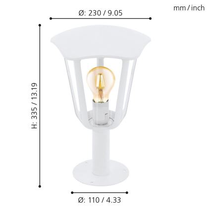 Eglo 98117 - Vonkajšia lampa MONREALE 1xE27/60W/230V IP44