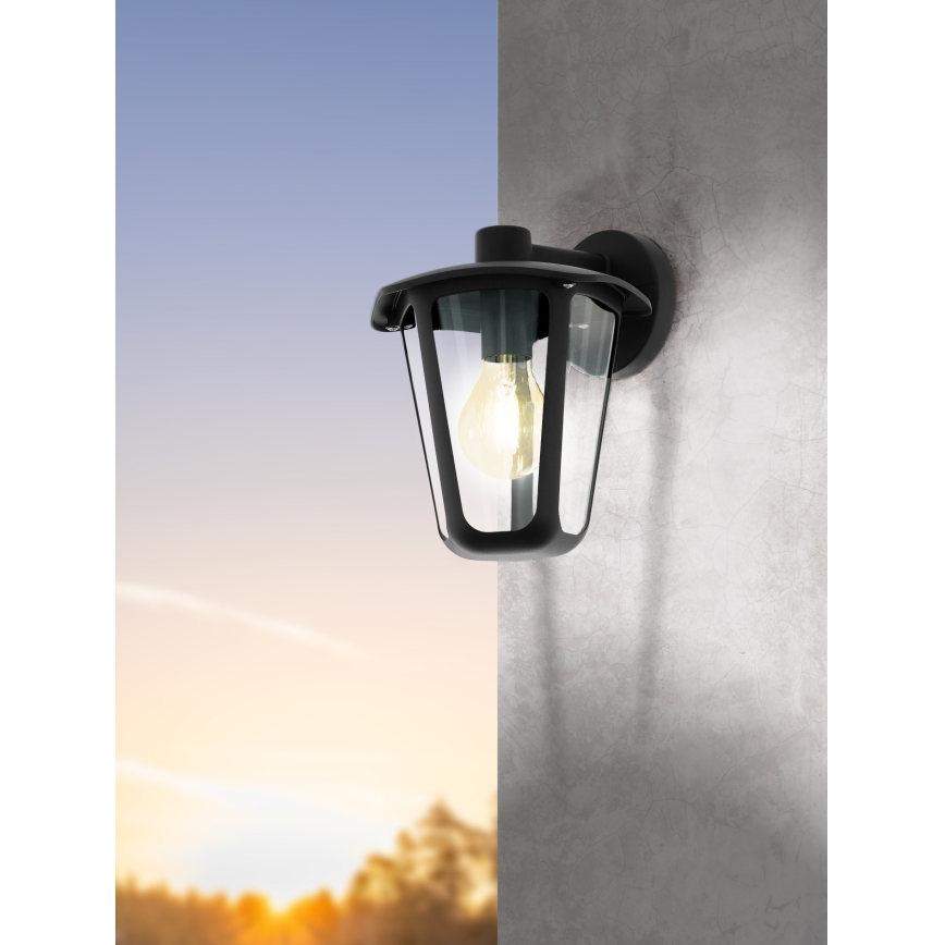 Eglo - Vonkajšie nástenné svietidlo 1xE27/60W/230V IP4čierna