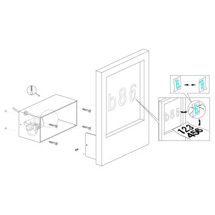 Eglo - Domové číslo 1xE27/28W/230V IP4biela